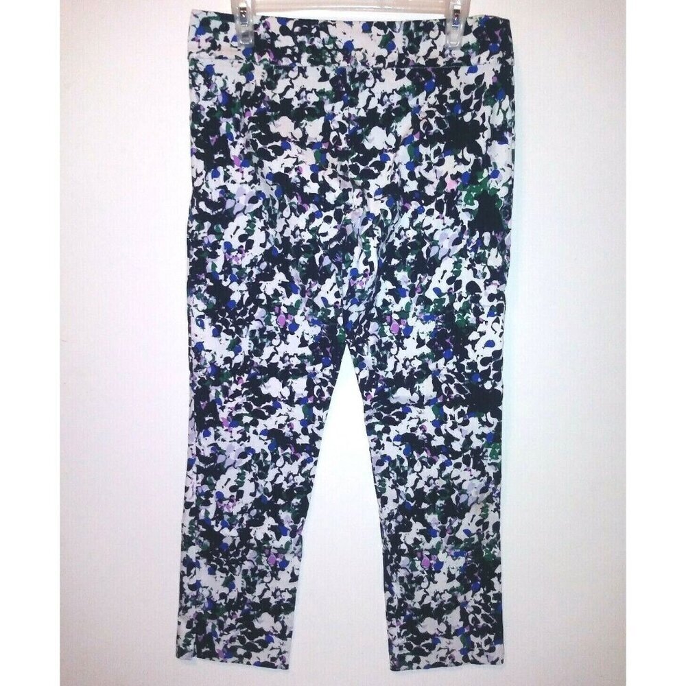 Erica Taylor Stitch Fix crop Pants L Pull on ankle Stretch Floral/abstract 32x27